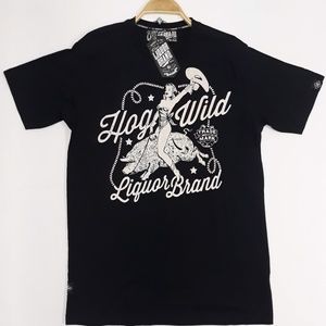 Liquor Brand Hog wild graphic black tshirt size M